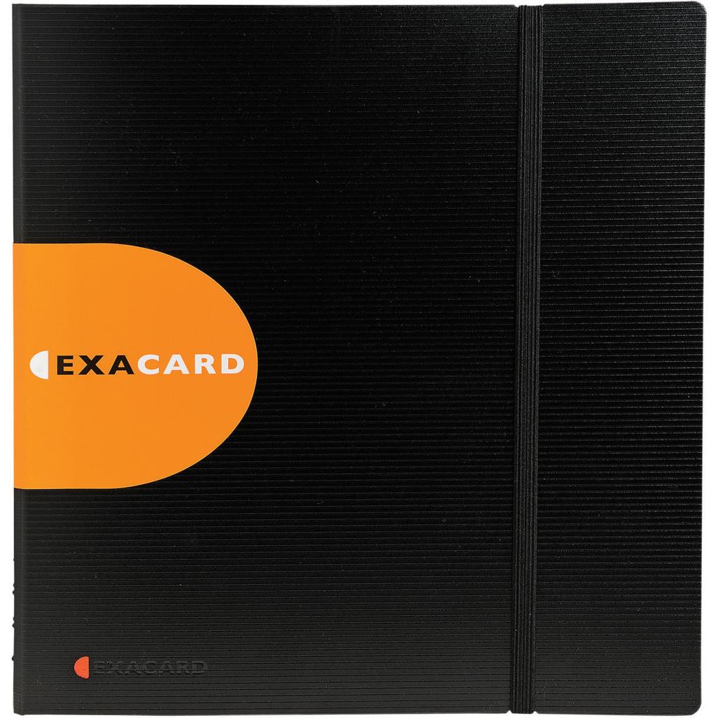 Porte-cartes Exacompta Exacard Exactive avec index - capacit de 320 cartes - 160 pochettes - 265 x 250 mm - polypropylne - noir