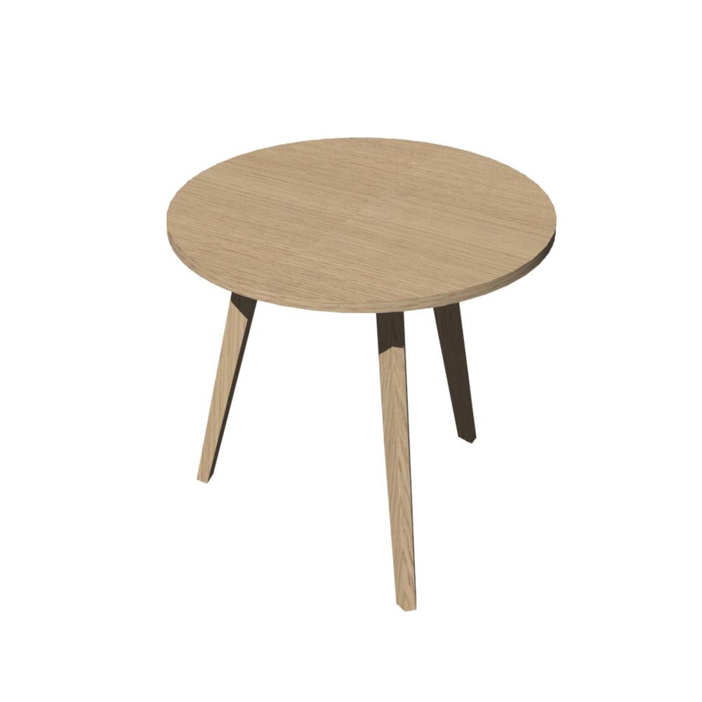Table ronde Knot 80 cm - 3 pieds en bois massif - Ch�ne