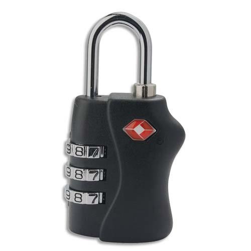 Cadenas  combinaison TSA en mtal et ABS noir - 6,5 x 3,3 cm