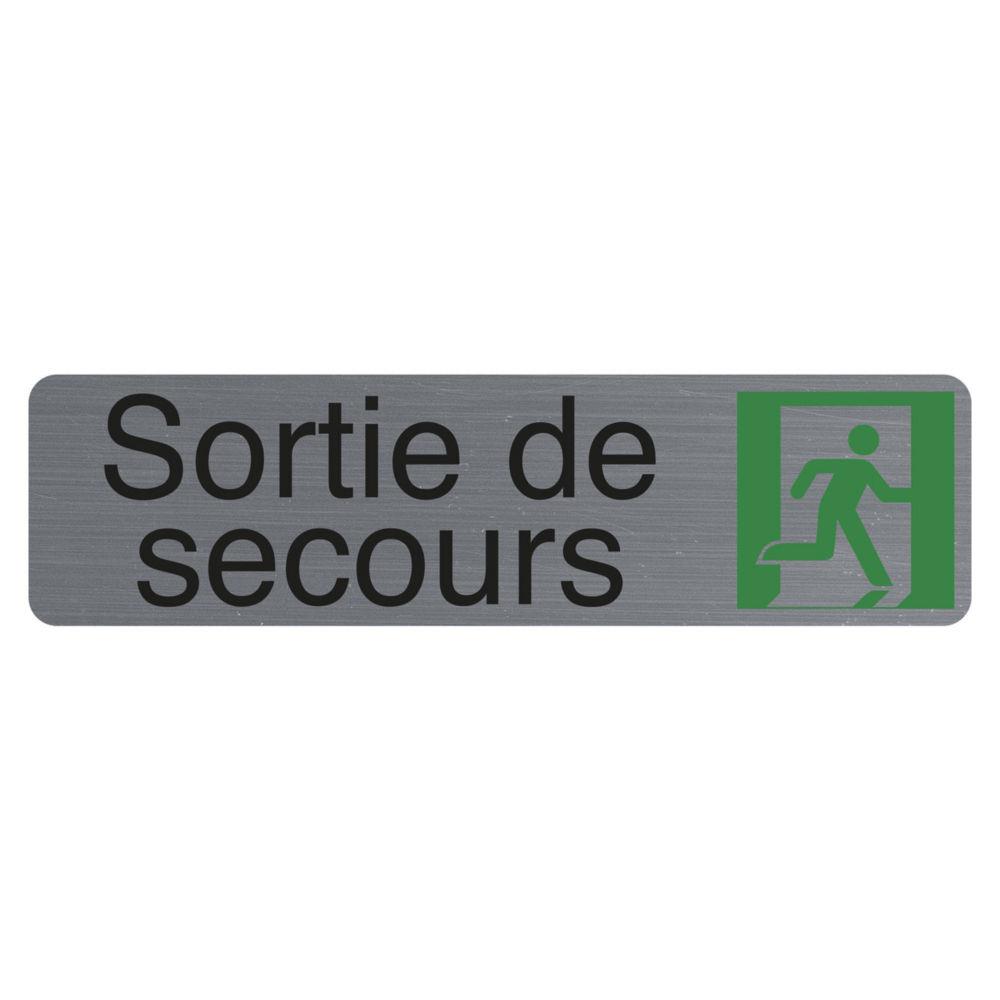 Plaque signaltique adhsive Exacompta Sortie de secours - Rectangle Gris / Vert