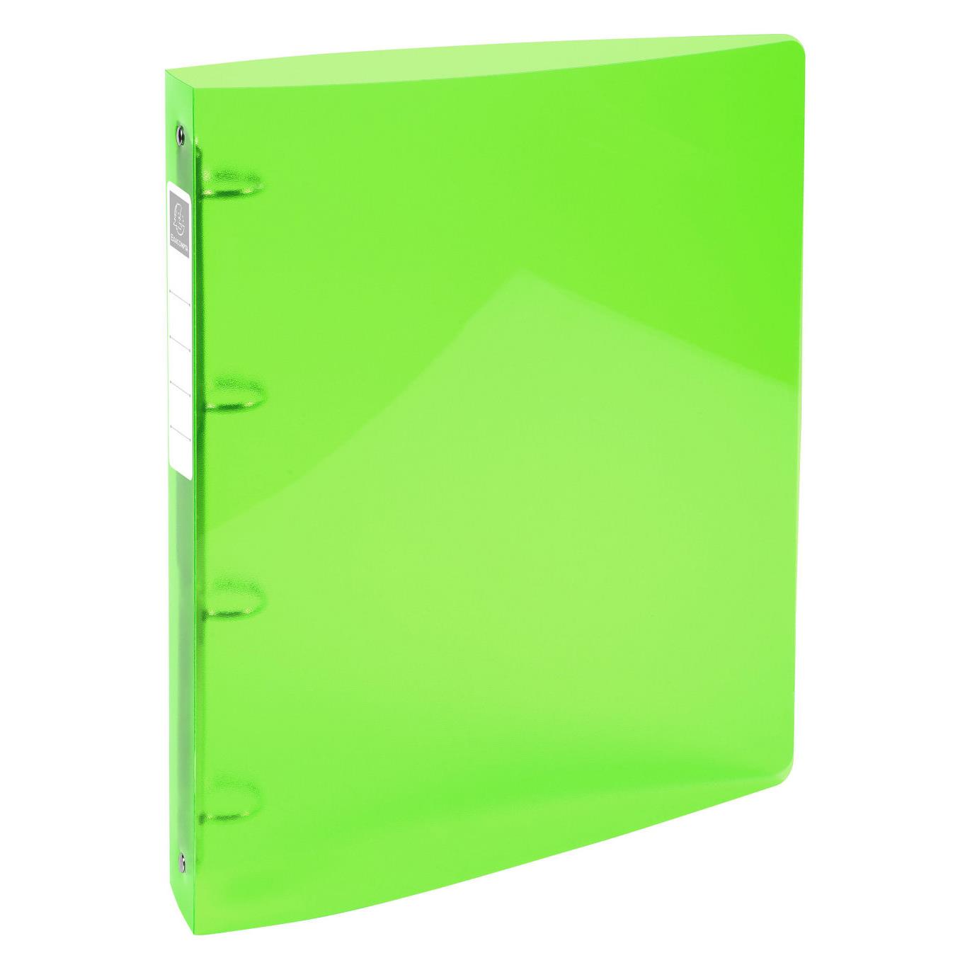 Classeur 4 anneaux Exacompta Iderama - polypro souple 7/10 brillant - dos 4 cm - vert anis