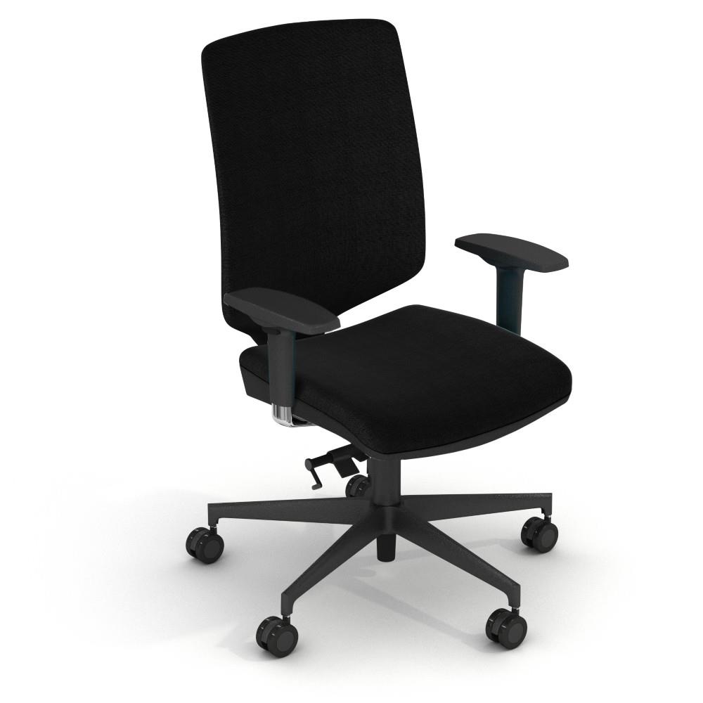 Sige de bureau Blend - tissu rembourr - hauteur ajustable  roulettes - noir - pitement noir