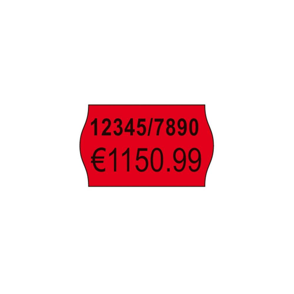 tiquettes permanentes  2 lignes pour pistolet tiqueteur - rouge - paquet 10 rouleaux