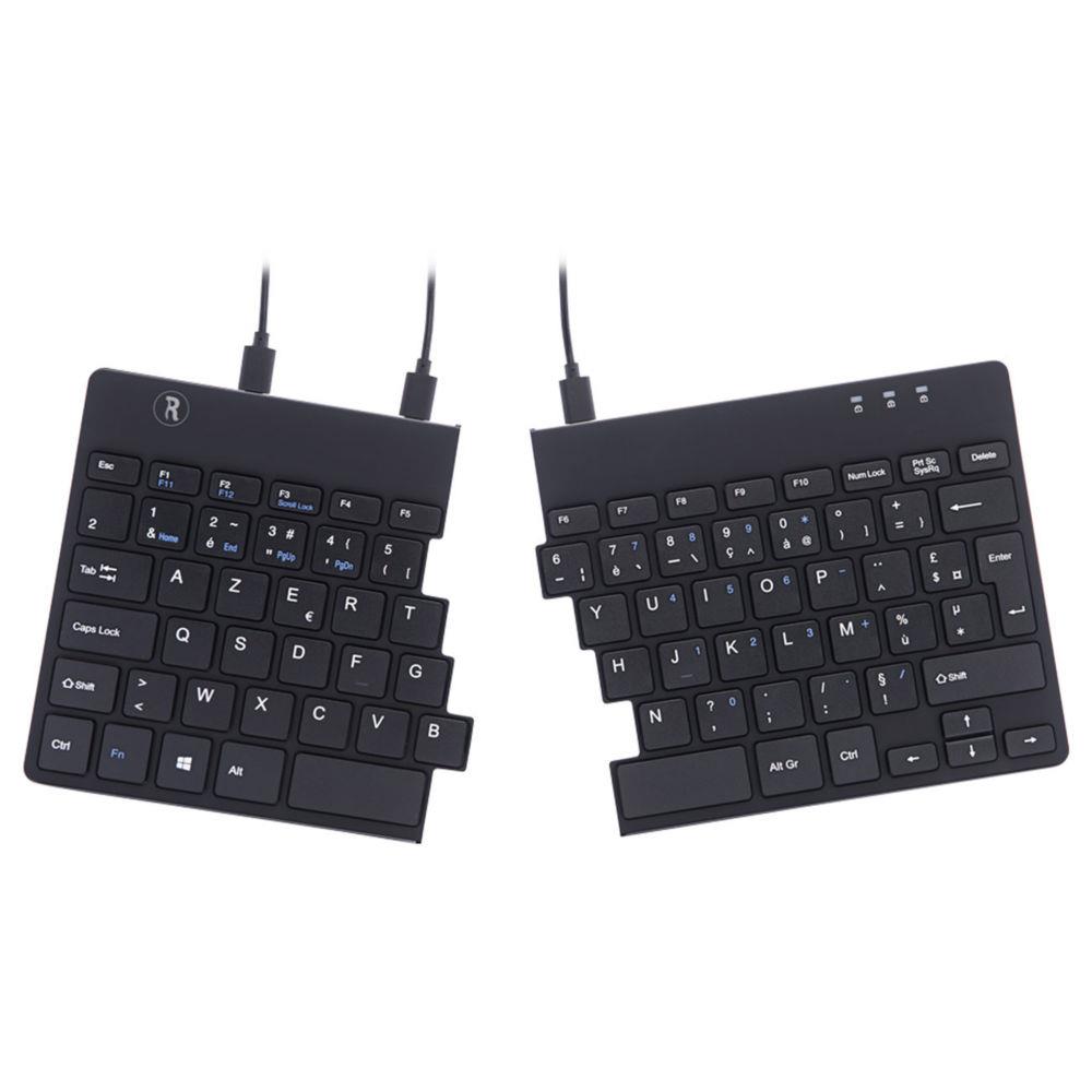 R-go tools clavier ergonomique r-go split break v2 avec logiciel de pause, clavier ergonomique divis, azerty (fr), filaire, noir