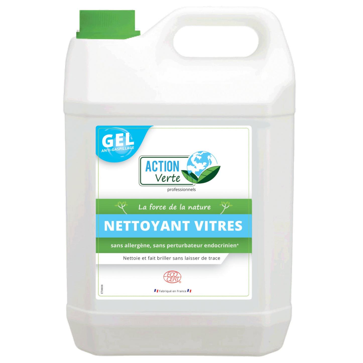 Nettoyant cologique vitres et surfaces en gel - bidon de 5L - bouteille 5 litres