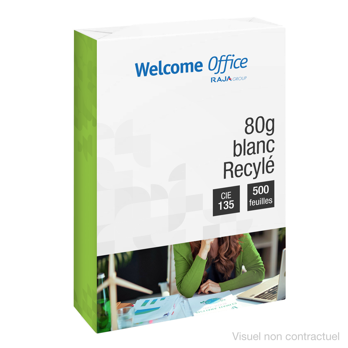 Papier A4 blanc 80g recycl - CIE 135 - ramette de 500 feuilles