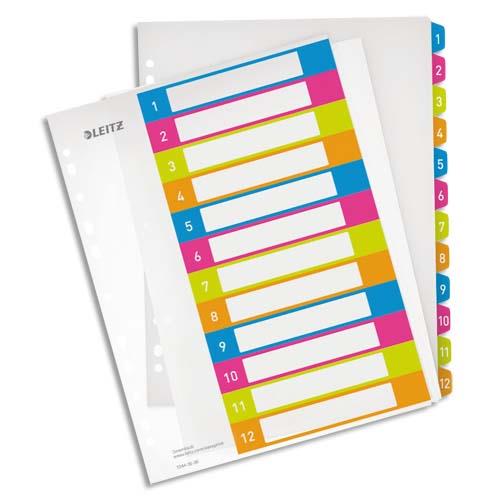 Intercalaires numriques Leitz WOW - en polypropylne - 12 touches - A4+