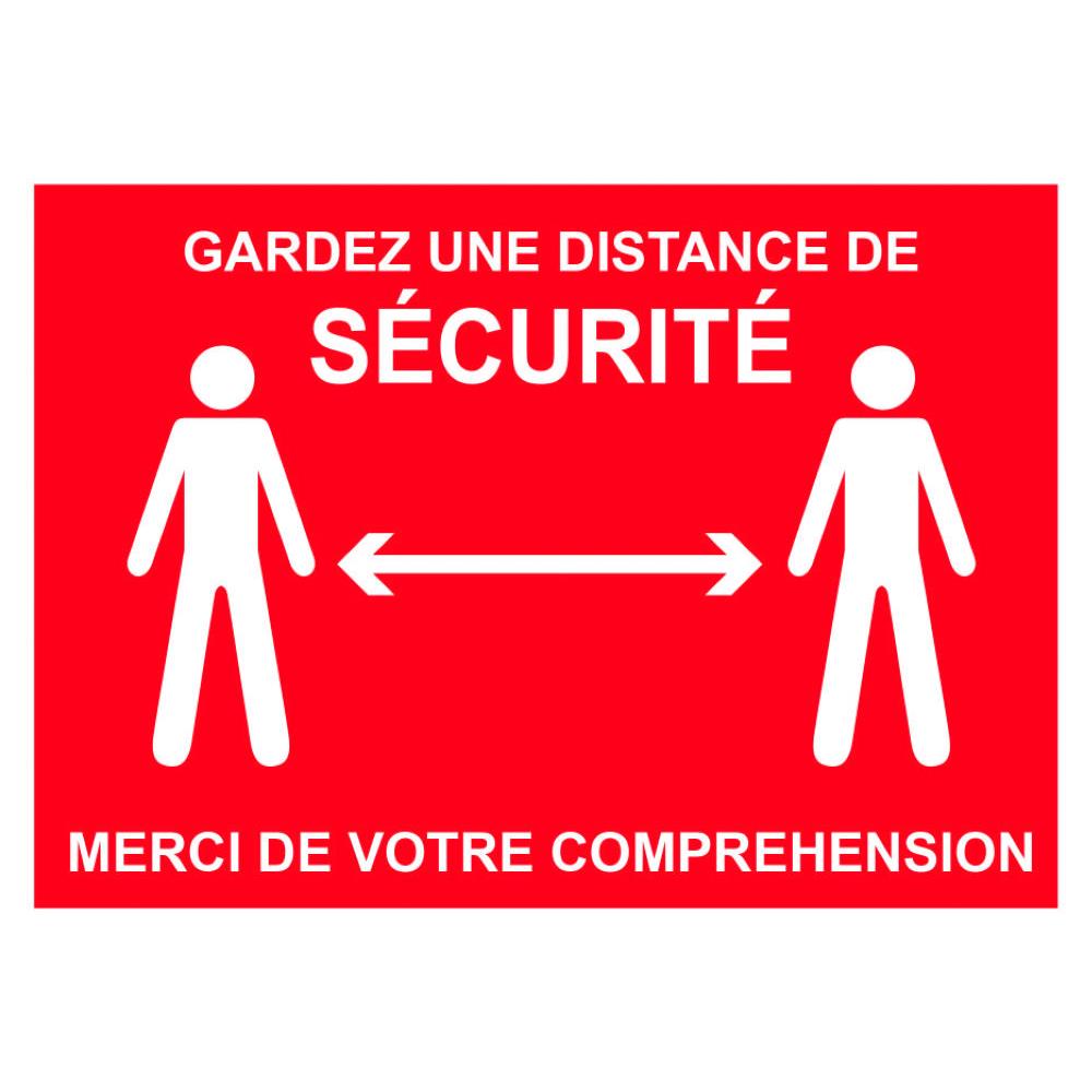 Panneau signalisation A4 polystyrne rigide Gardez une distance de scurit - 210 x 297 mm Rouge