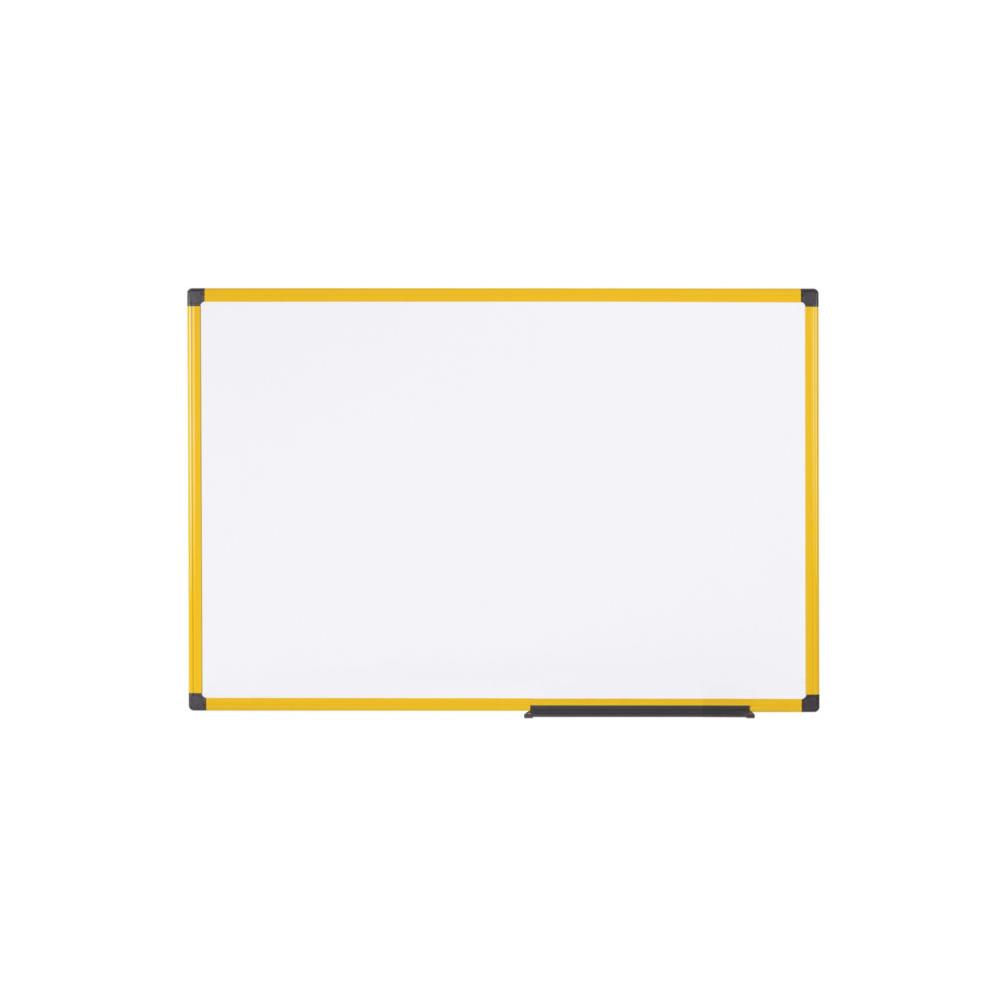 Tableau blanc maill magntique Industrie Bi-Office - cadre jaune - L120 x H90 cm