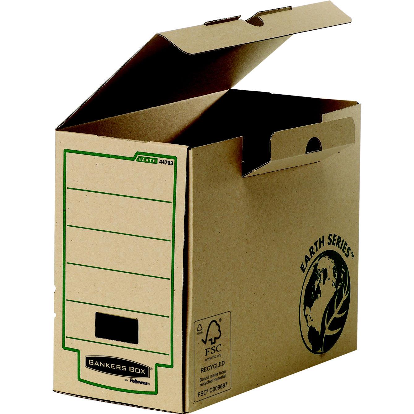 Bote archives Bankers Box Earth Series -  A4 - H. 254 mm x l. 15 cm x P. 319 mm - Kraft naturel - 100% recycl certifi FSC - Lot de 20
