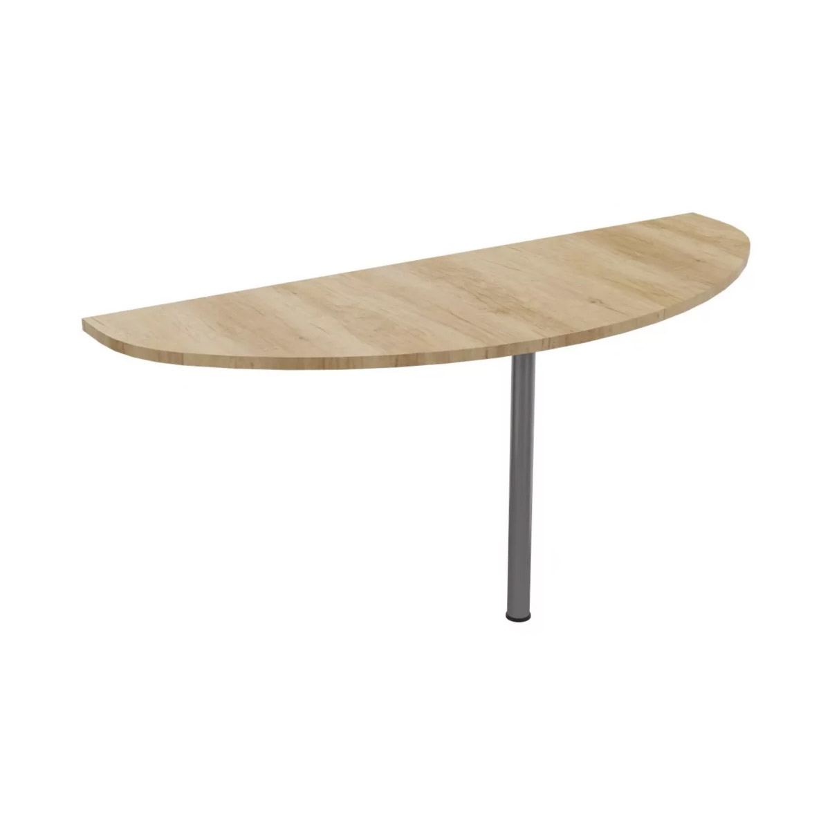 Extension Demi-lune NF Environnement Ch�ne Nebraska - H 72 X L160 cm - Pied tube Aluminium