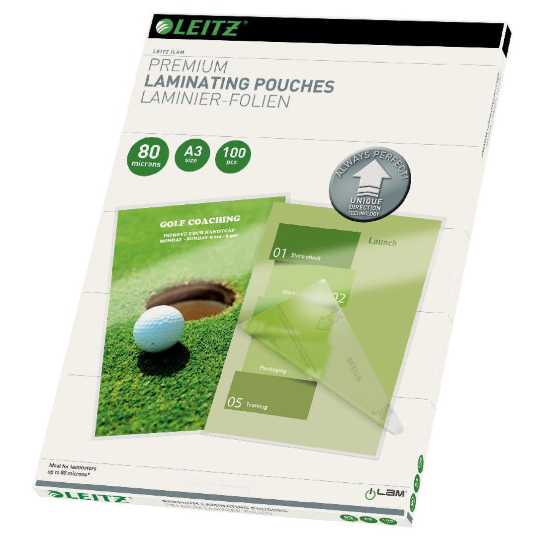 Pochette de plastification Leitz A3-UDT - transparente - 80  - paquet 100 units