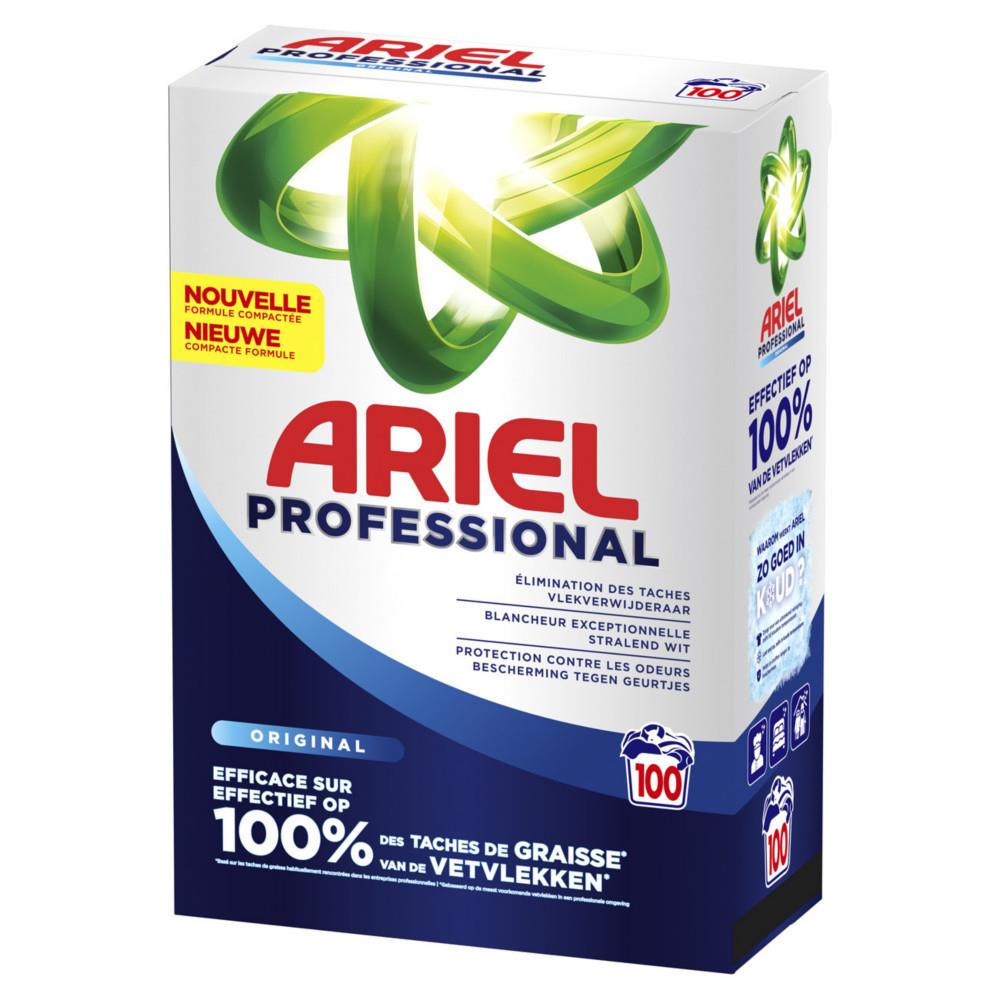Professionnel Lessive Ariel en poudre pour le linge - Boites de 100 doses
