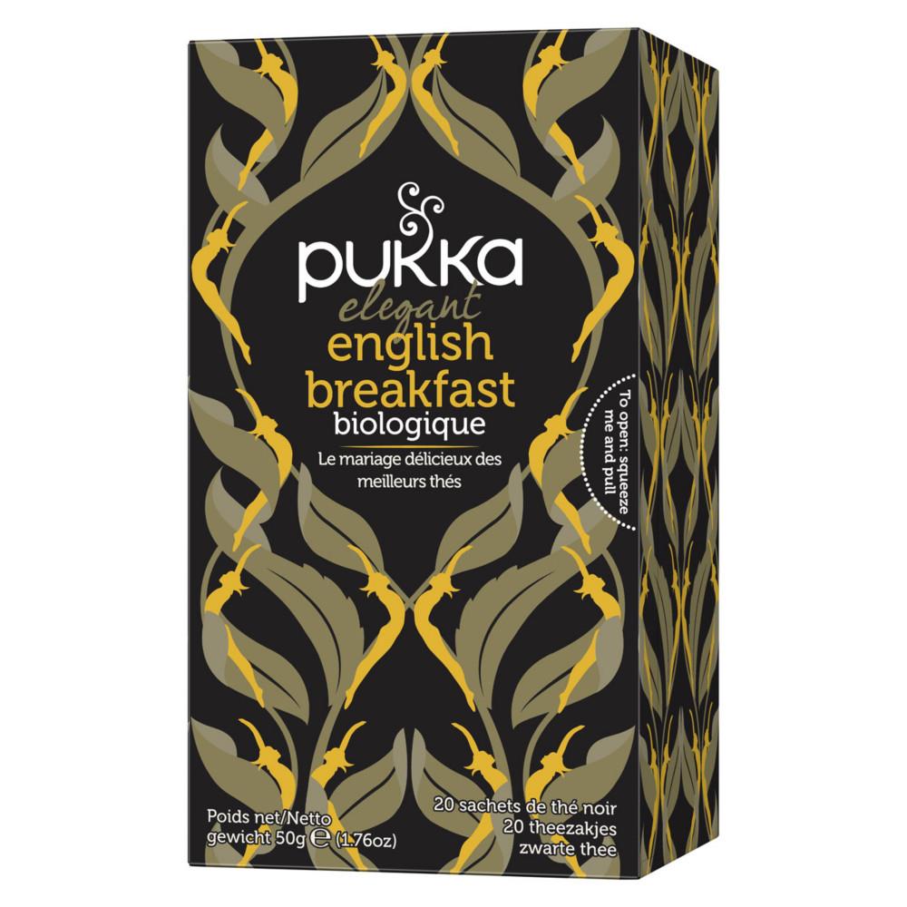 Boisson au th noir pukka Elegant English Breakfast - biologique et quitable - Bote de 20 sachets