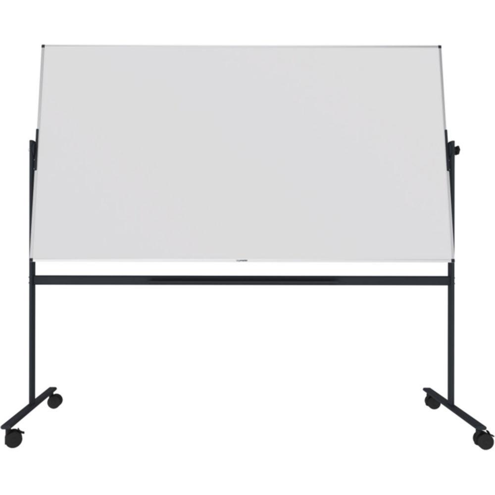 Tableau blanc mobile double face rotatif Legamaster Unit - Surface magntique - Cadre Aluminium - L.220 x H.120 cm