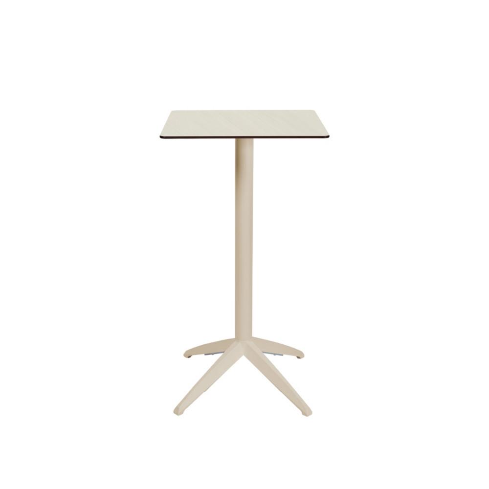 Table mange-debout Edison carr�e - ht 110 cm - usage ext�rieur - plateau basculant en polypropyl�ne - 60 x 60 cm - blanc