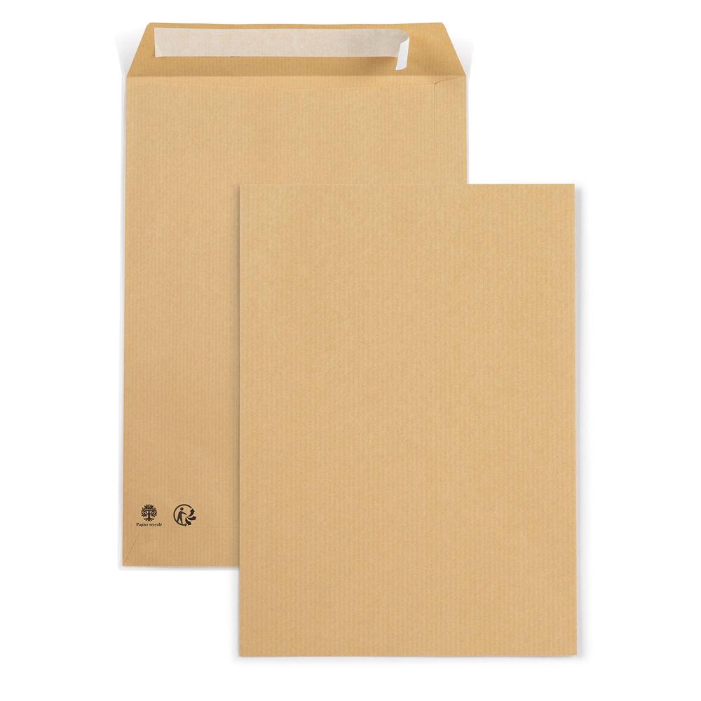 Enveloppe kraft Raja - 90 g/m - format international C4 229 x 324 mm - sans fentre - fermeture autocollante avec bande protectrice - brun