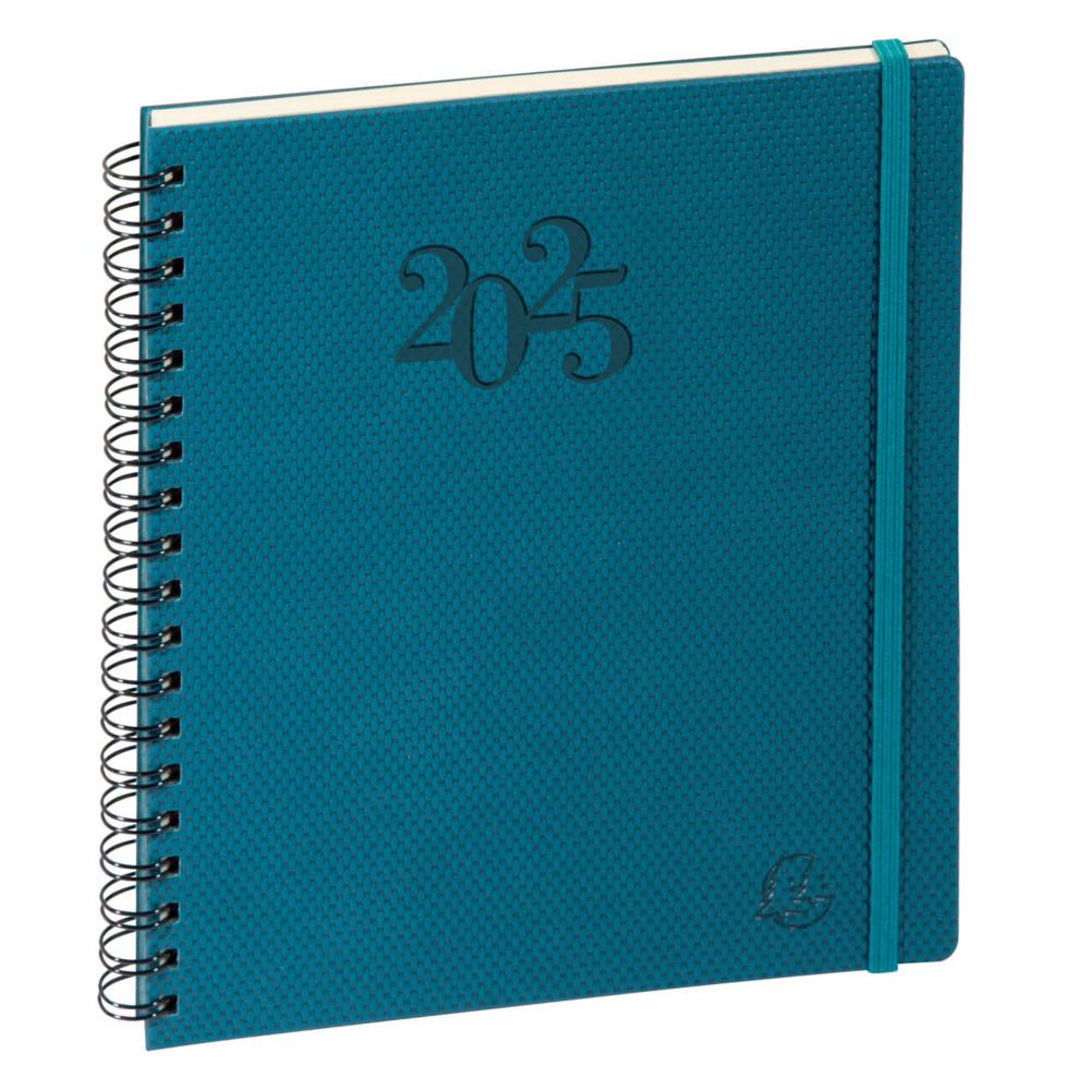 Agenda semainier Exacompta Eurotime Swan 18S - 17 x 15 cm � spirales - Bleu canard - 2027