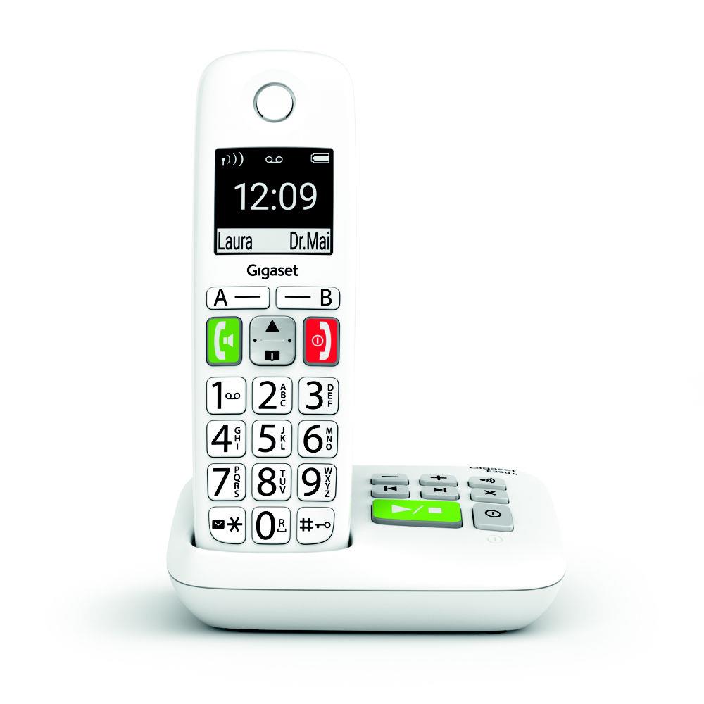 Gigaset e290a tlphone analog/dect identification de l'appelant blanc