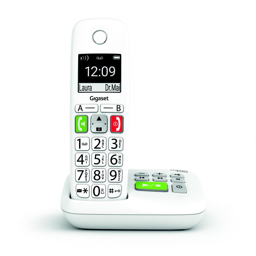 Tlphone sans fil Gigaset DECT E290A - grandes touches - blanc