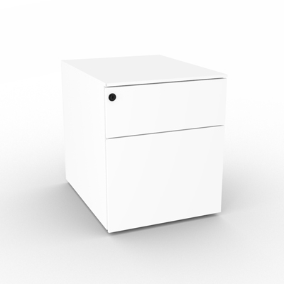 Caisson mtallique mobile 2 tiroirs - sans top -blanc