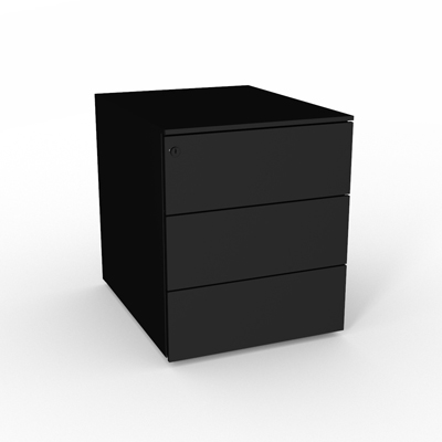 Caisson mtallique mobile 3 tiroirs - sans top -noir
