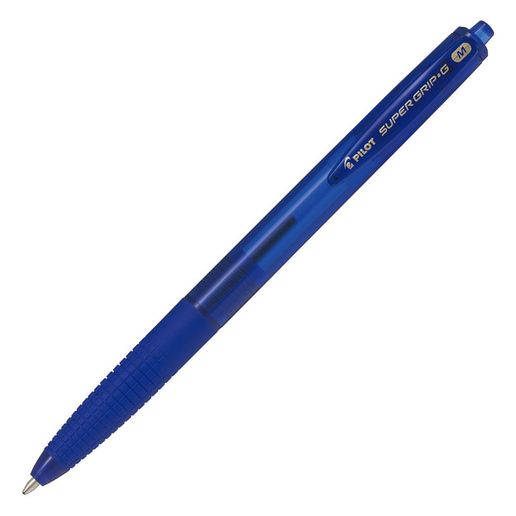 Stylo bille Pilot Super Grip G rtractable - pointe moyenne - bleu