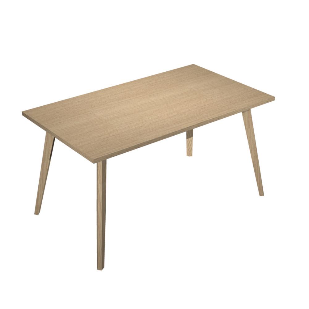 Bureau droit Knot L140 x 80 cm pieds inclin�s en bois massif - Ch�ne