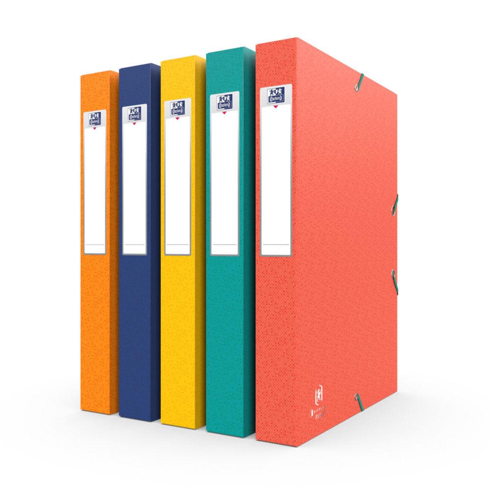 Bote de classement Oxford A4 Recyc+ couverture carte - Dos 4 cm - Assortis
