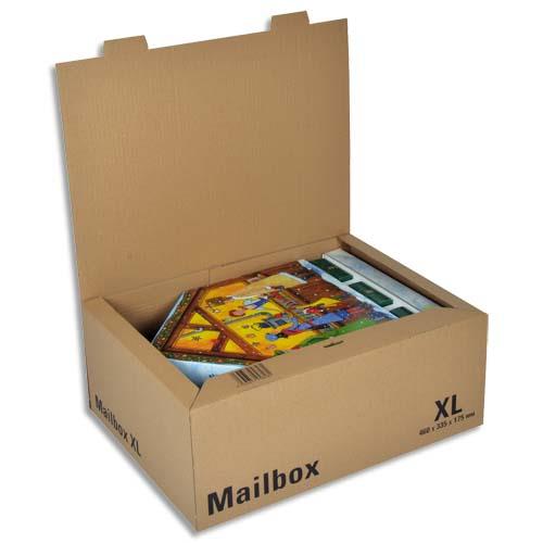 Bote postale brune d'expdition Mailbox XL en carton - 46 x 33,5 x 17,5 cm