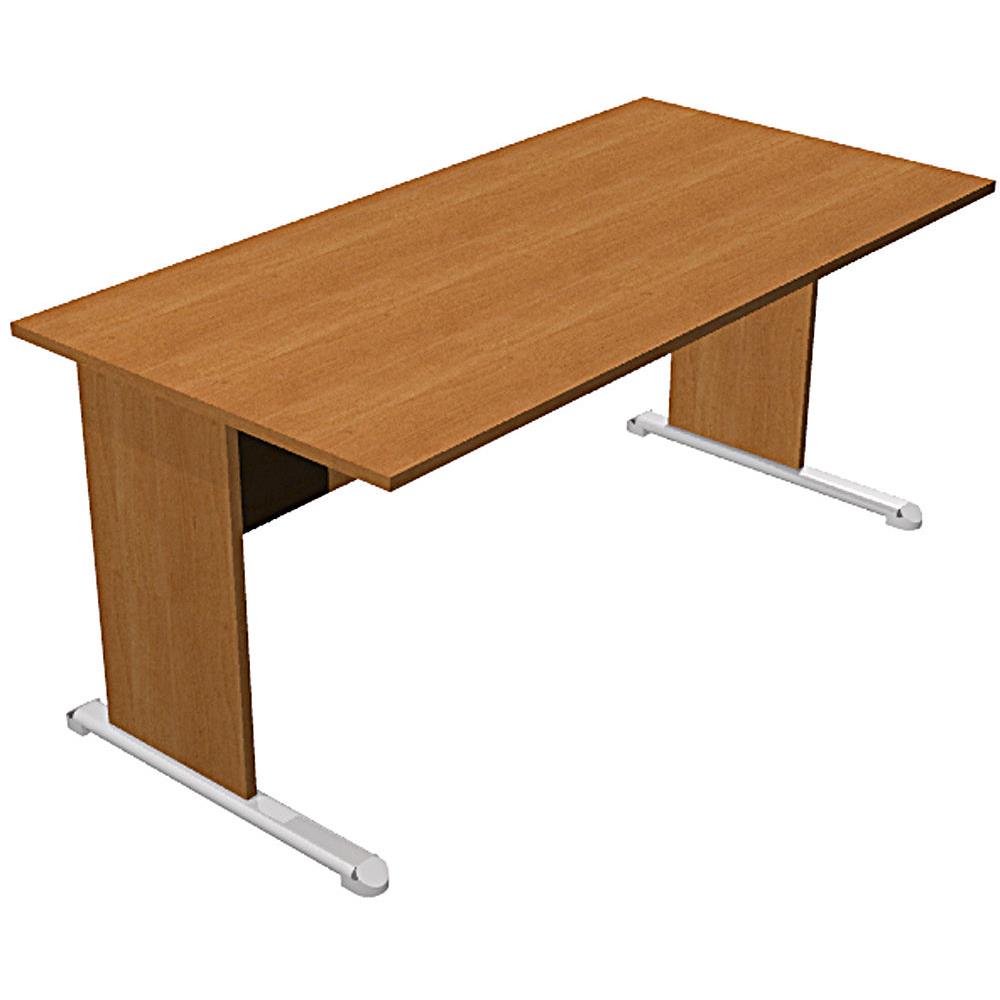Bureau droit Pronto - L.120 x P.80 cm - plateau aulne - pieds L aulne