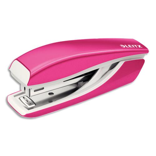 Mini pince agrafeuse LEITZ WOW rose - agrafes n 10 - capacit 10 feuilles
