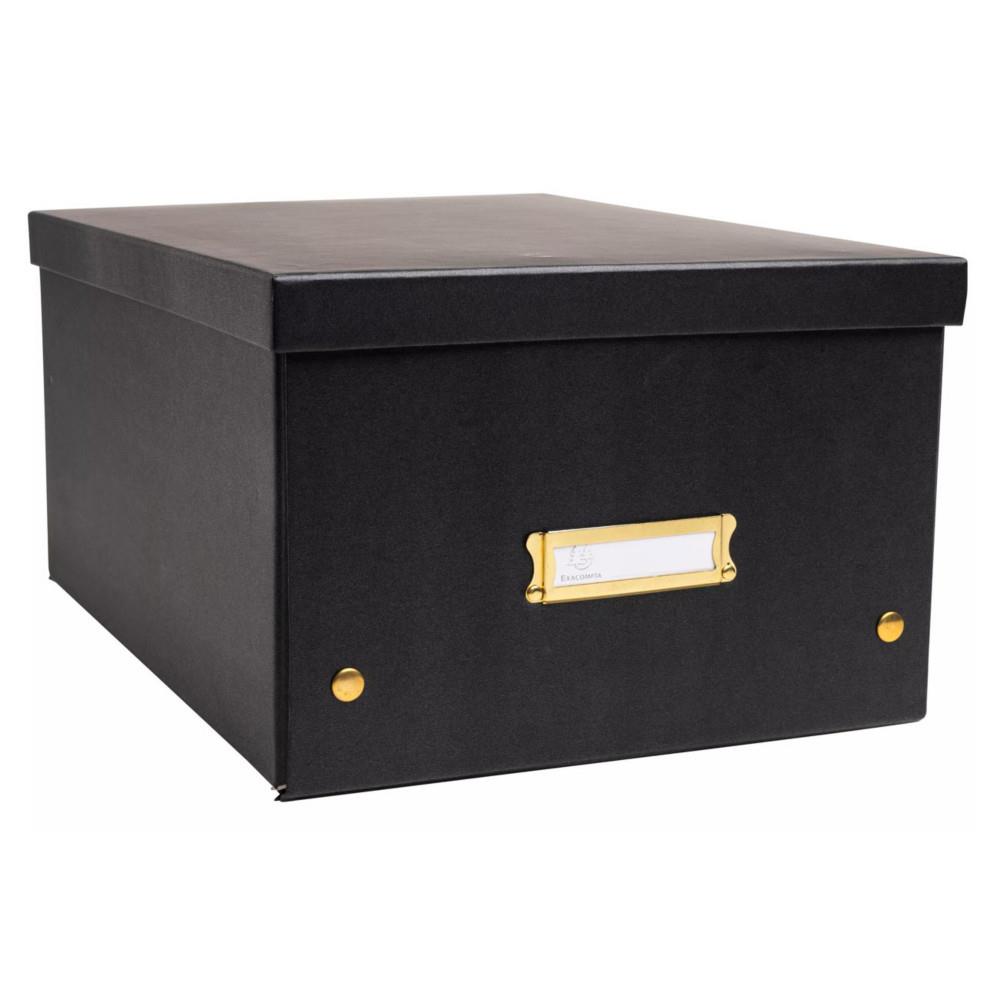 Bote de rangement  plat A4+ Exacompta NeoDeco en carton - Noir
