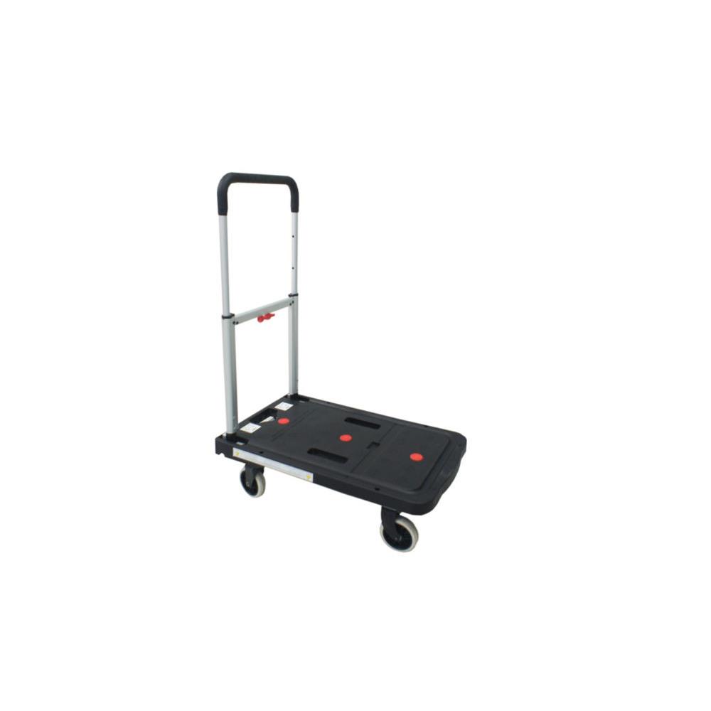Chariot pliant pour support de charges jusqu' 130 kg - plateau en polypropylne - noir