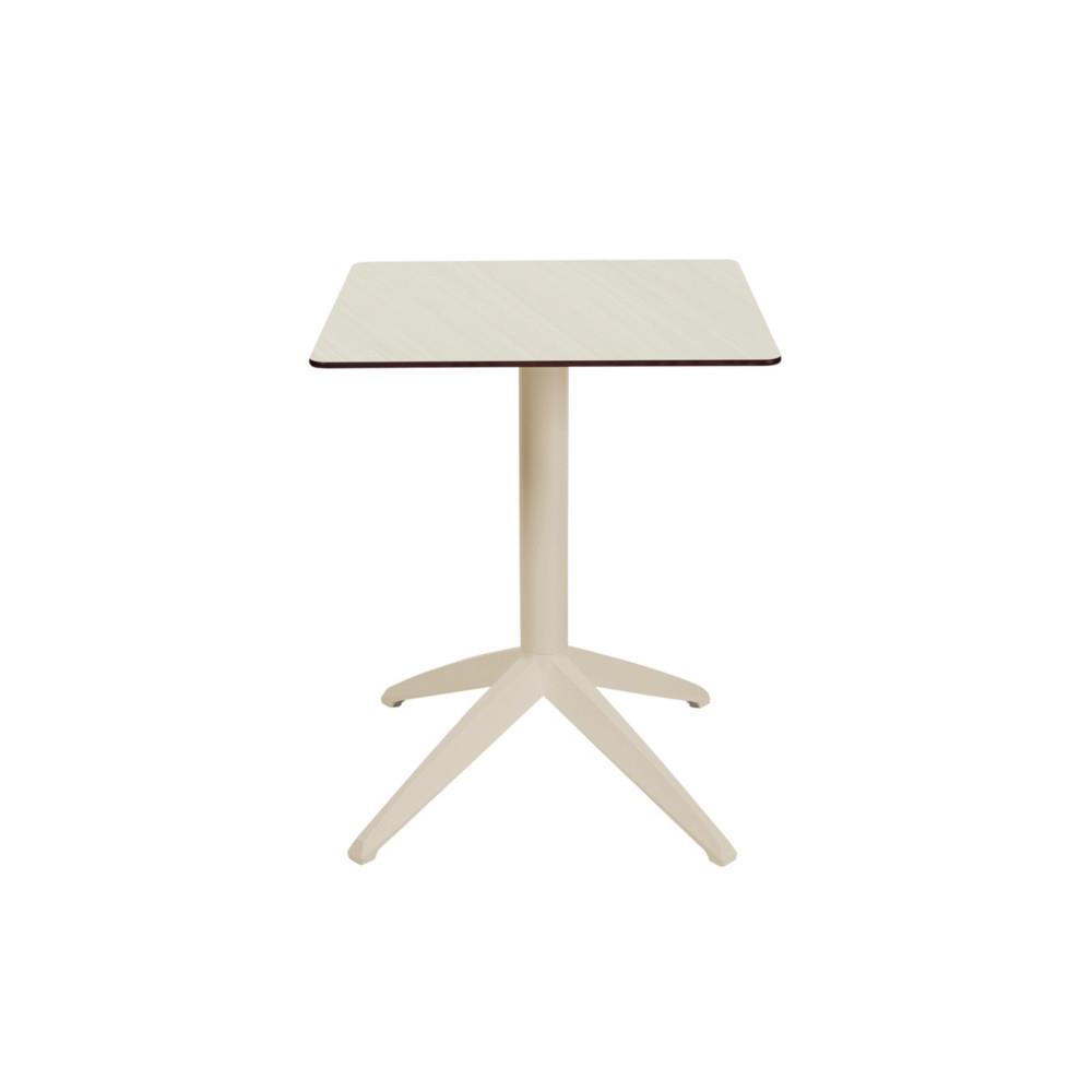 Table pliante Edison  plateau basculant carre - 70 x 70 cm - en polypropylne usage extrieur - blanc