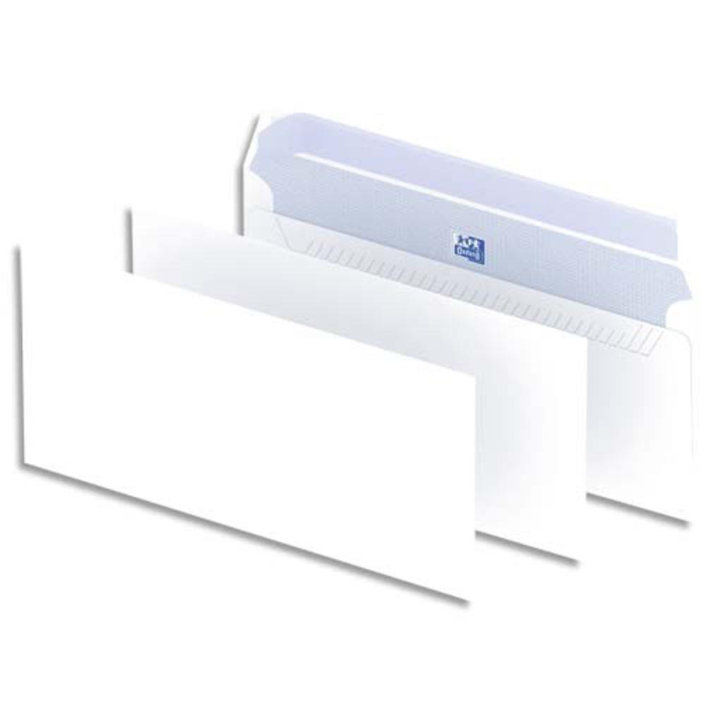 Enveloppes 110x220 Oxford - blanches - auto-adhsive - 90 g - bote de 500