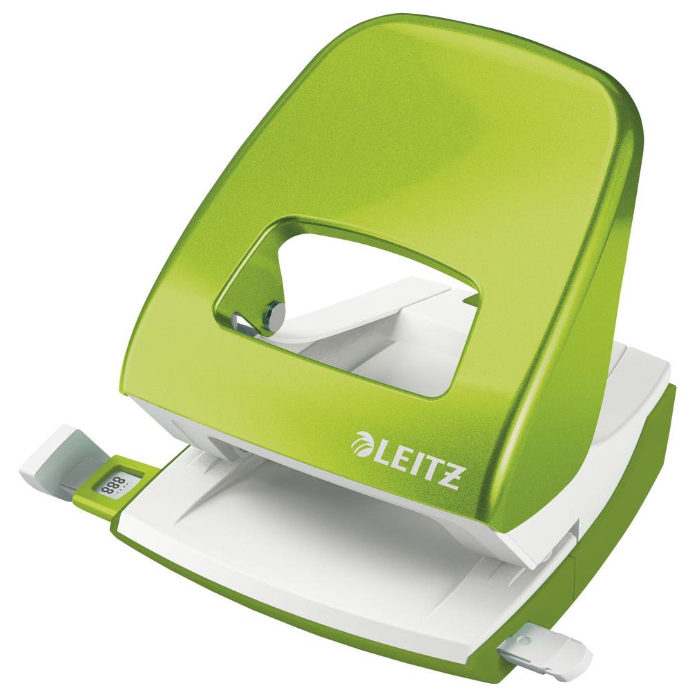 Perforateur 2 trous Leitz Wow - 30 feuilles - effort r�duit de 60% - vert anis