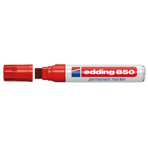 Marqueur Edding 850 permanent- corps alu - pointe biseaute - coloris rouge