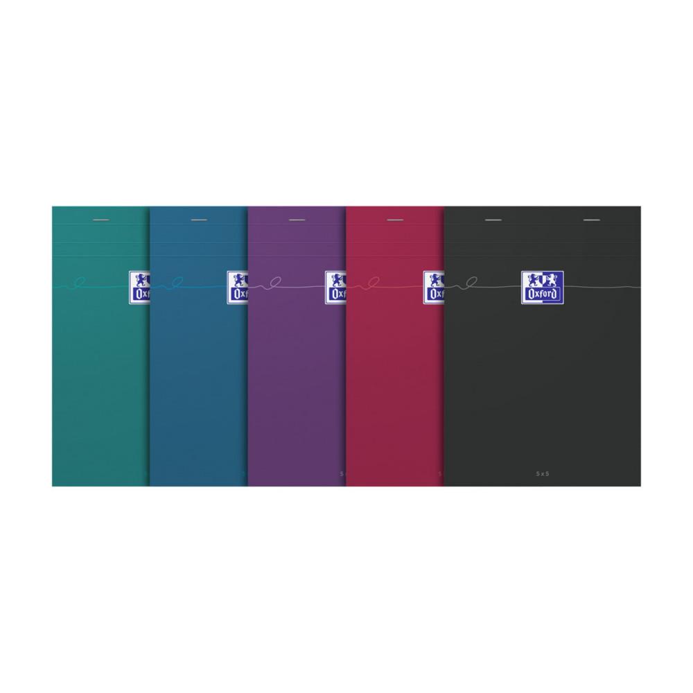 Bloc notes Oxford Smart A5 14,8 x 21 cm - 80 g - Petits carreaux 5x5 - 160 pages - Assortis intense