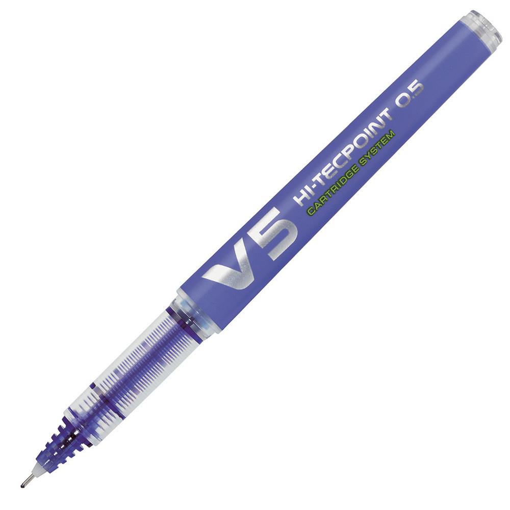 Stylo roller rechargeable bleu Pilot HI-TECPOINT V5 Begreen - 0,5 mm - pointe tubulaire