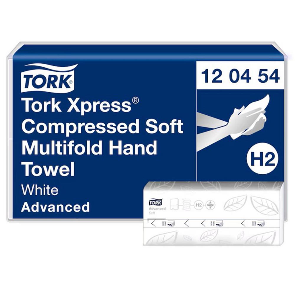 Xpress Essuie-mains Tork Compress�s Interfoli�s doux H2 - 2 plis - 120454 - Carton de 12 x 200 feuilles