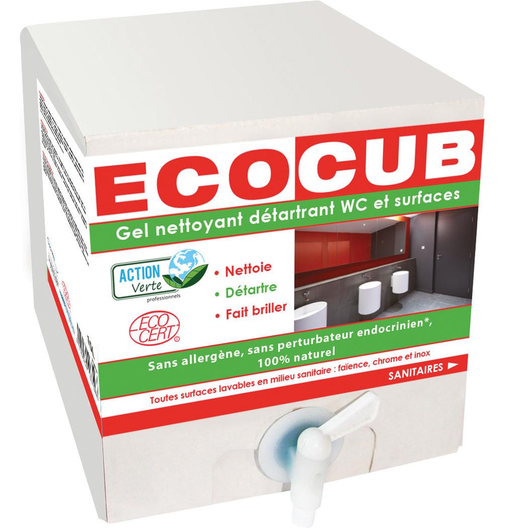 Gel nettoyant cologique dtartrant surfaces et wc - parfum menthe - cocub de 10 litres