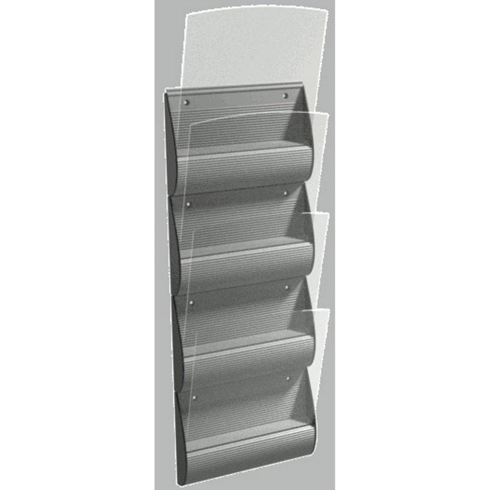 Prsentoir mural Paperflow Grale - 4 cases A4 - Gris