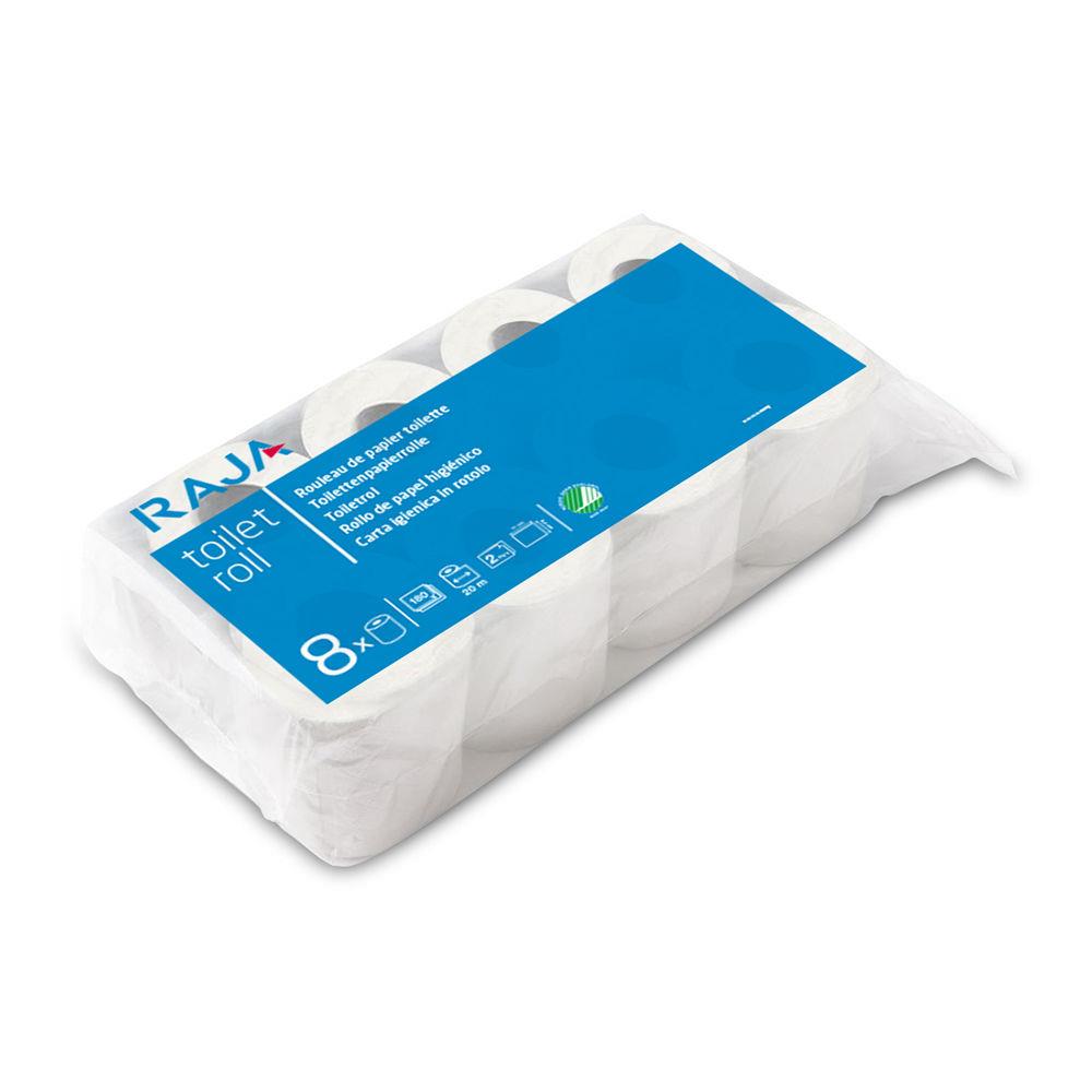 Rouleau de papier toilette standard - double paisseur - gaufr - 200 feuilles - 94 mm - blanc - carton 8 x 6 rouleaux
