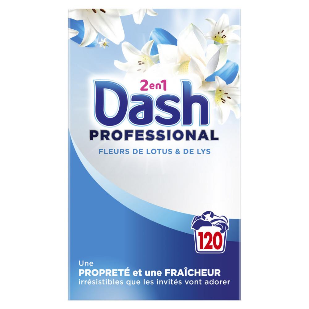 2 en 1 Professionnelle Dash Lessive en poudre pour le linge - Fleurs de lotus et lys - Bidon de 120 doses