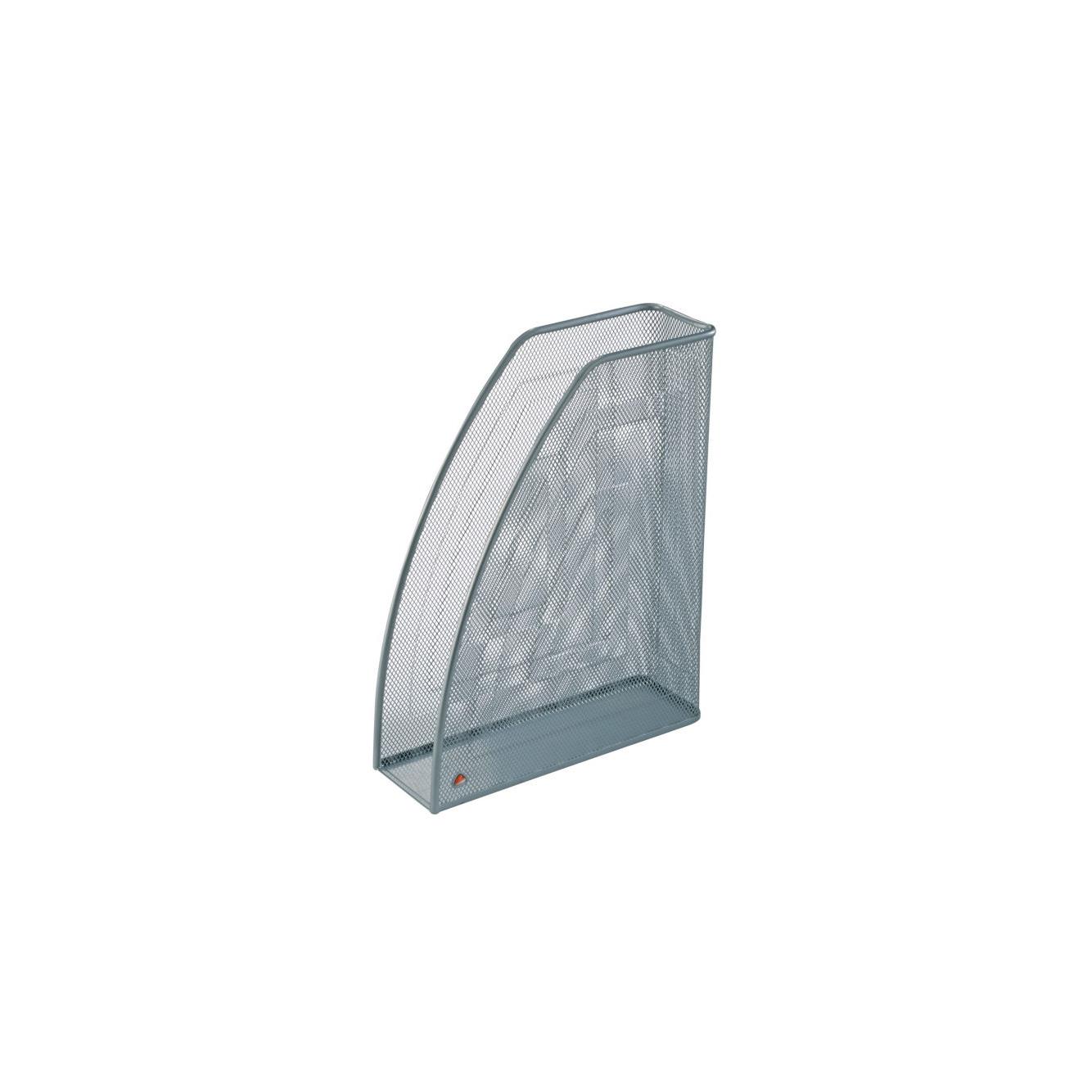 Porte revues en metal argent - dos 7cm - 26x33,5x8,3 cm - ligne Mesh