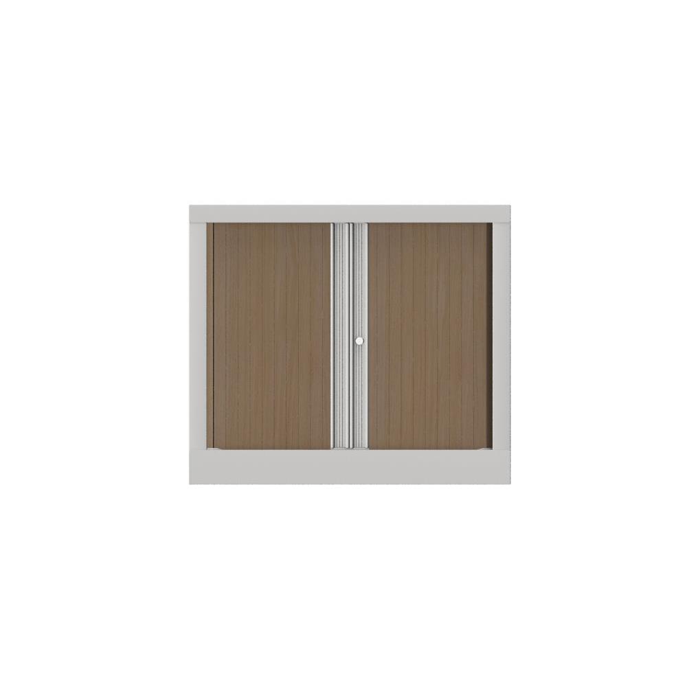Armoire  rideaux mtallique Confort+ Ht 70 x L.80 cm - corps Blanc rideaux Chne