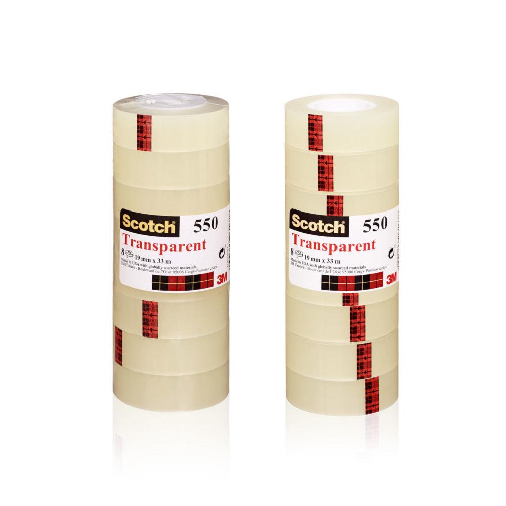 Ruban adhsif Scotch transparent - 19 mm x 33m - lot de 8