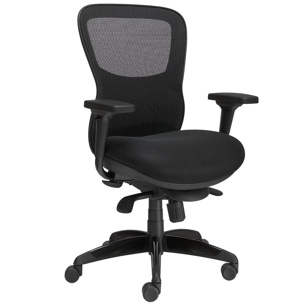 Fauteuil direction Vila maille filet - hauteur dossier 70 cm - noir