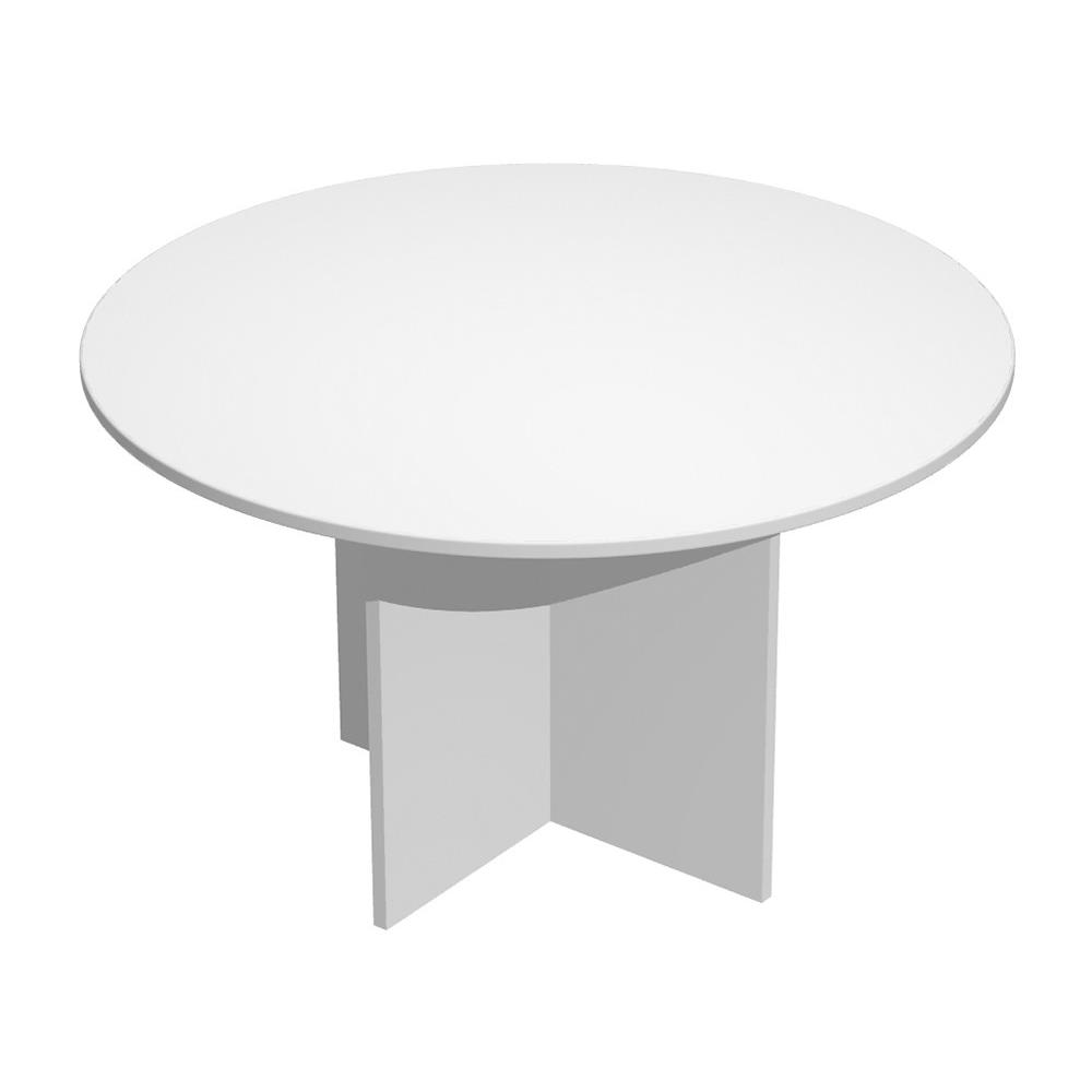 Table ronde de runion Pulse - pied croix - blanc